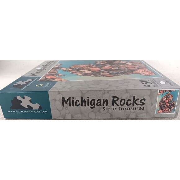 Michigan Rocks State Treasures 550 Piece Jigsaw Puzzle with Poster - Picture 2 of 3